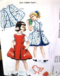 2199 1957 GIRLS DARLING TIED POCKET COBBLER APRON PATTERN 6